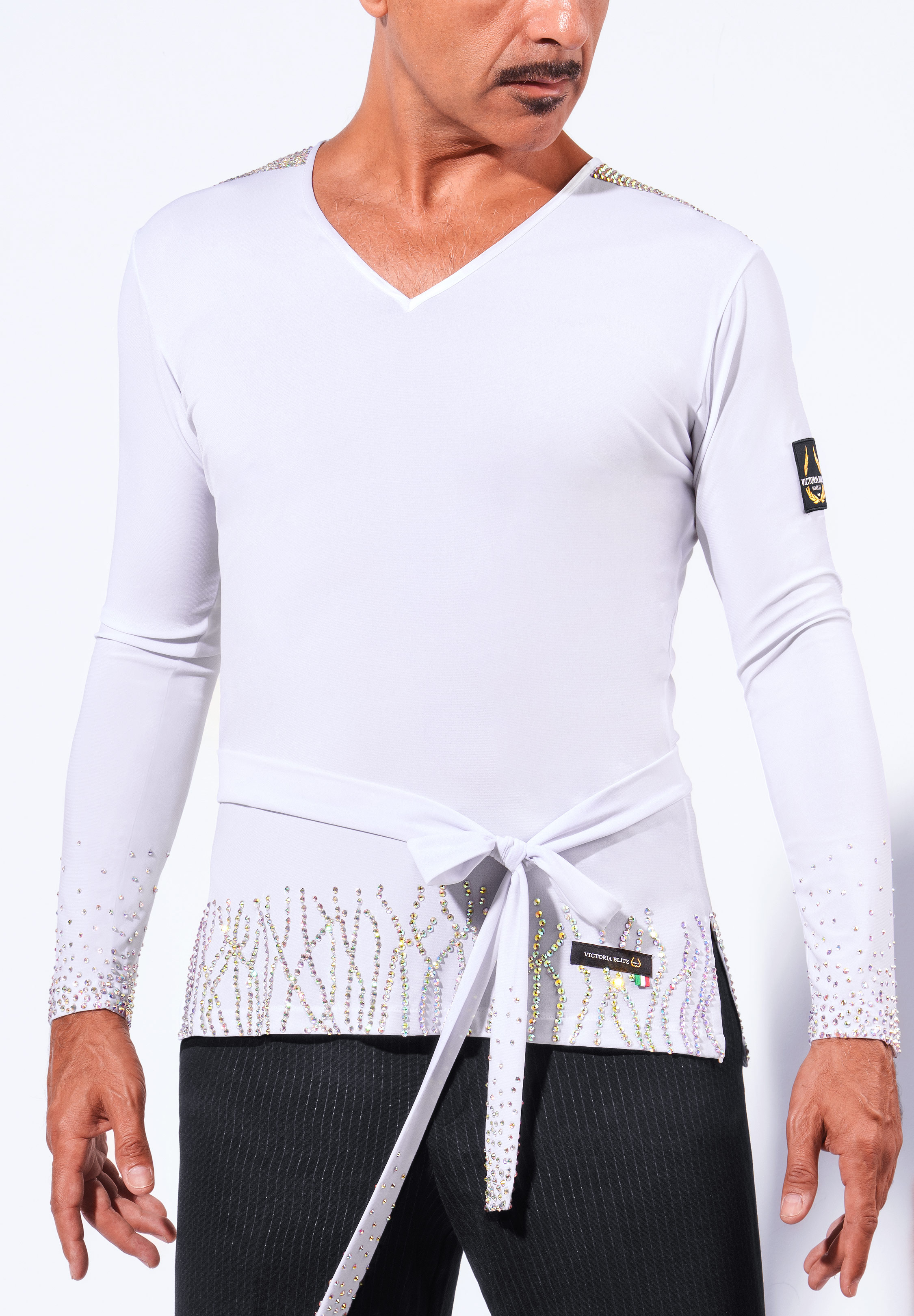 Victoria Blitz Mens Latin Shirt Ettore-White