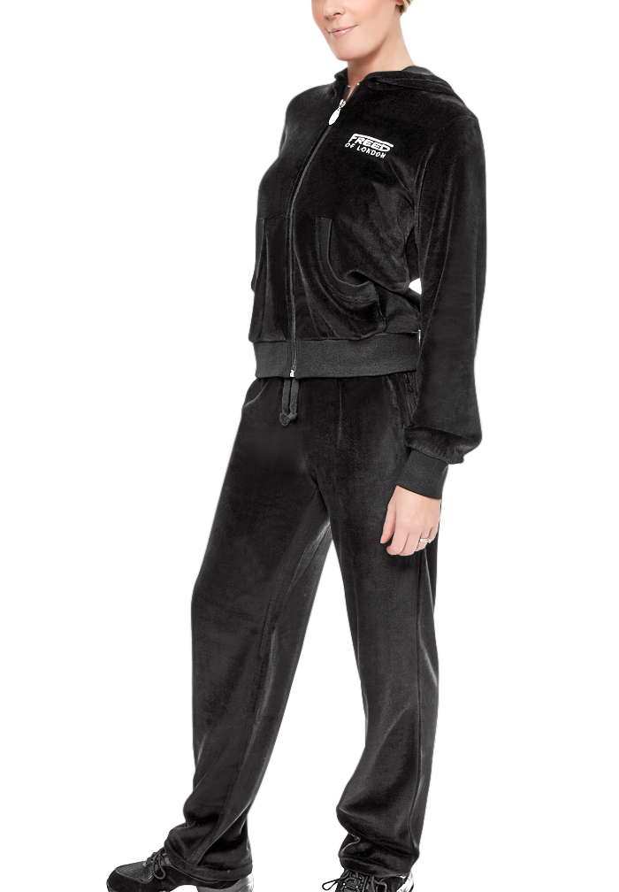 straight leg velour tracksuit