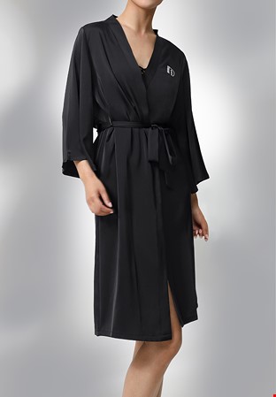 TID Tie Waist Dress Robe Z001-Black