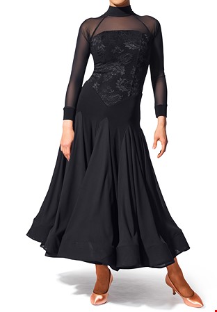 Armando Lace Bodice Ballroom Dress 00201-Black