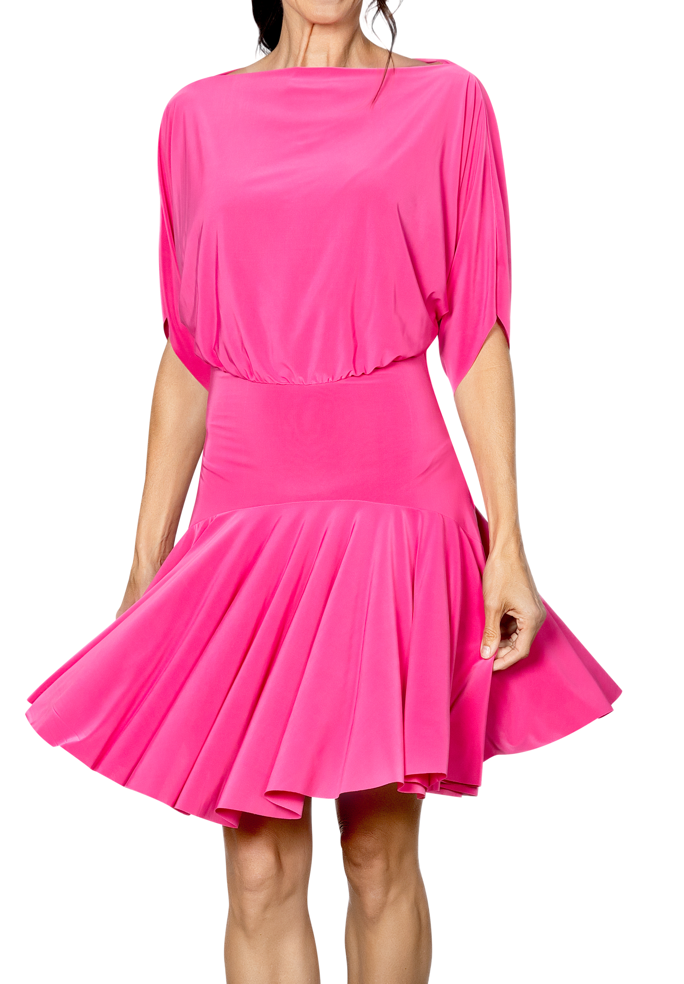 Dance America D2401 - Simple Short Dress-Pink