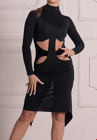 Dance Box Beatrice Latin Dress P23120025-01 Black