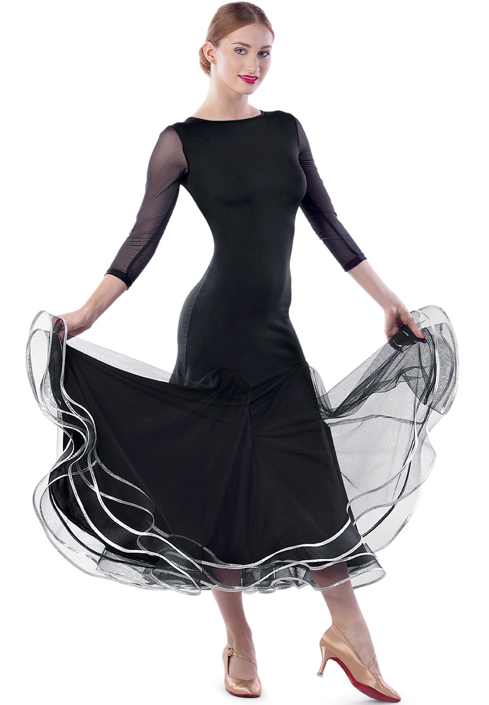 Dance Box Silver Waves Ballroom Dress P17120036 | Dresses
