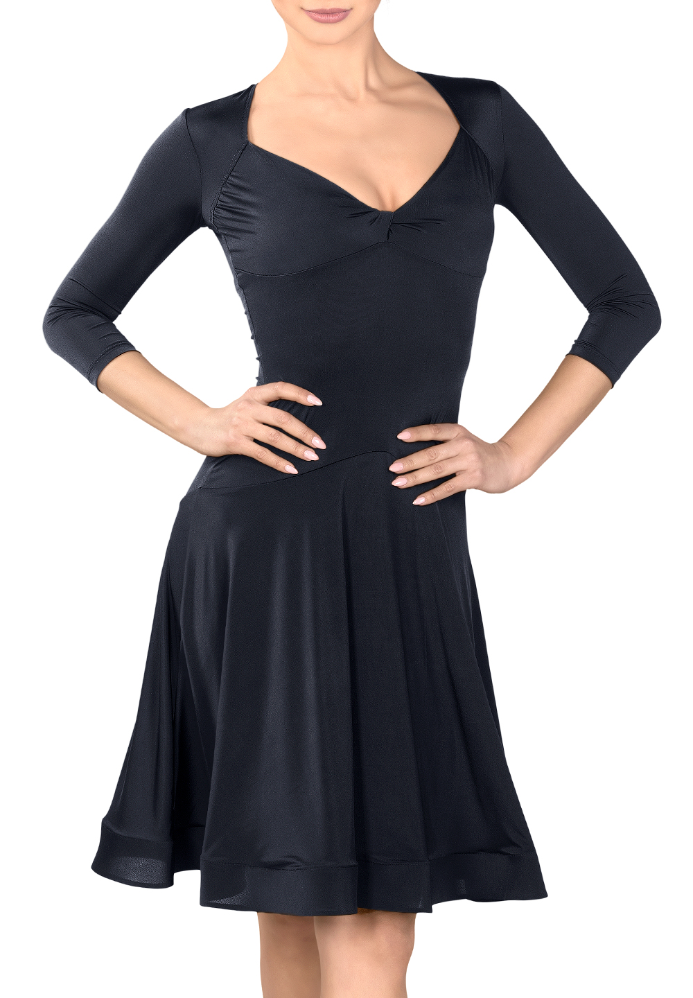 Dance Box Swing Time Latin Dress P18120020-01 Black