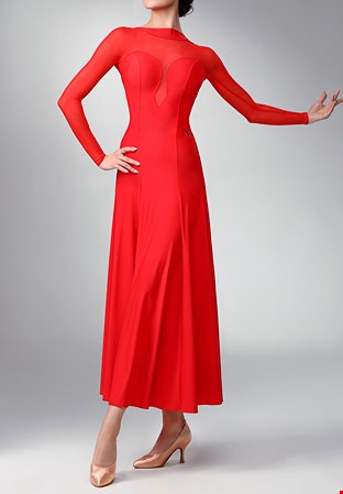 TID Plunging Sweetheart Smooth Dress M348-Red