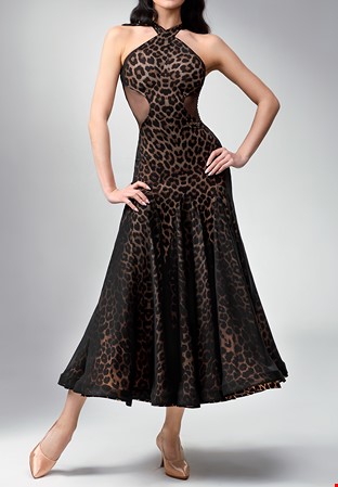 TID Exotic Halter Smooth Dress M349-Leopard