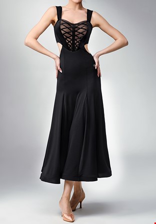 TID Velvet Sweetheart Smooth Dress M352-Black