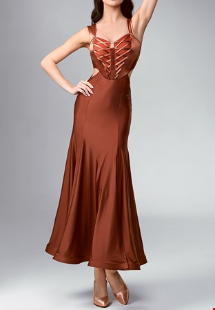 TID Velvet Sweetheart Smooth Dress M352-Caramel