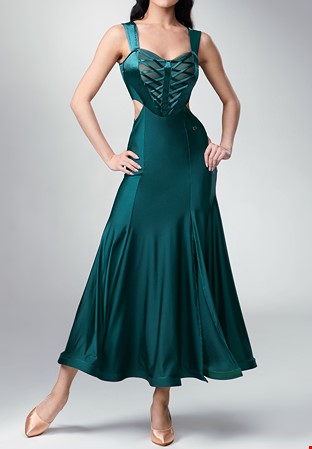 TID Velvet Sweetheart Smooth Dress M352-Forest Green