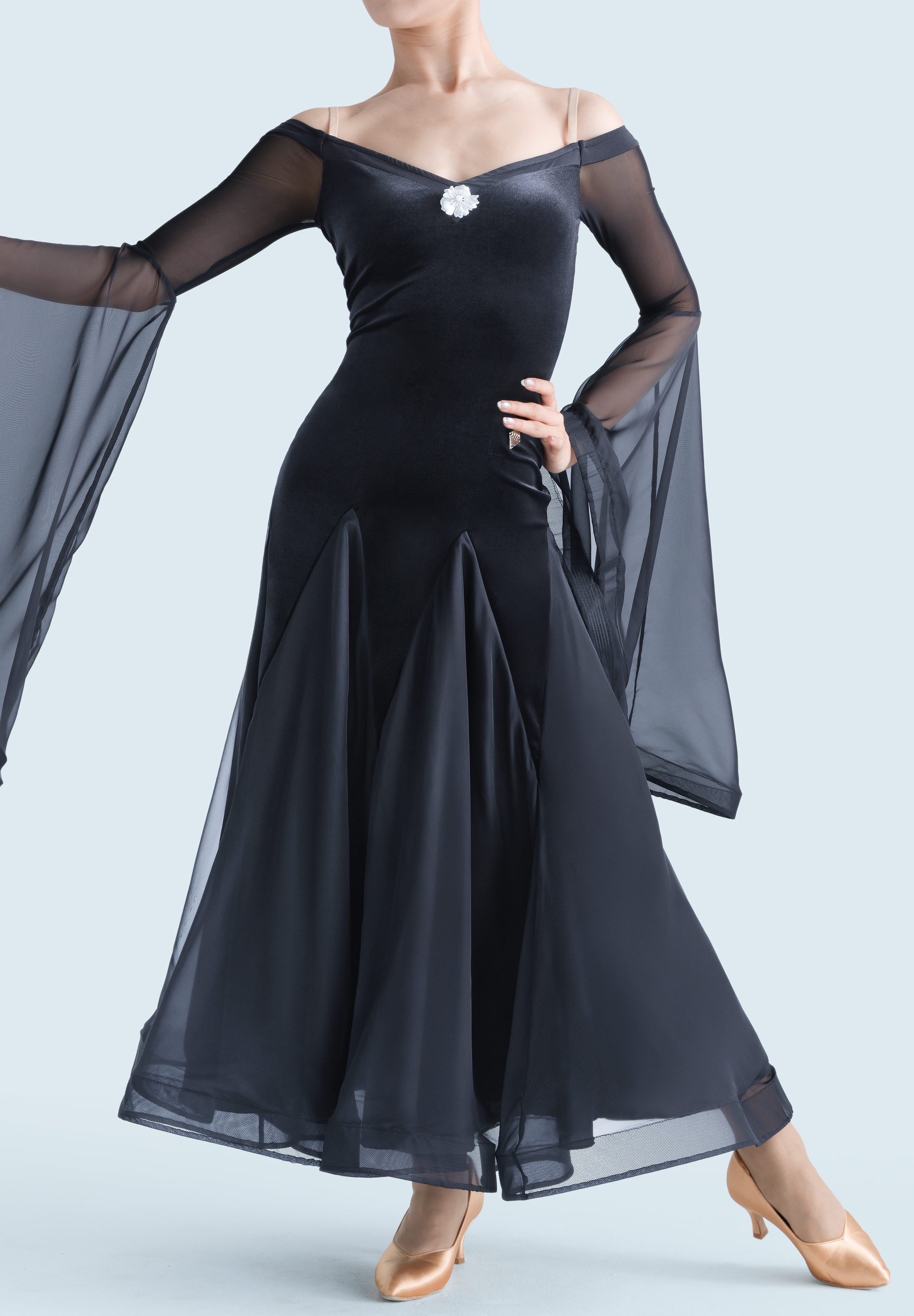 MF Velvet Whisper Ballroom Dress M404-Black