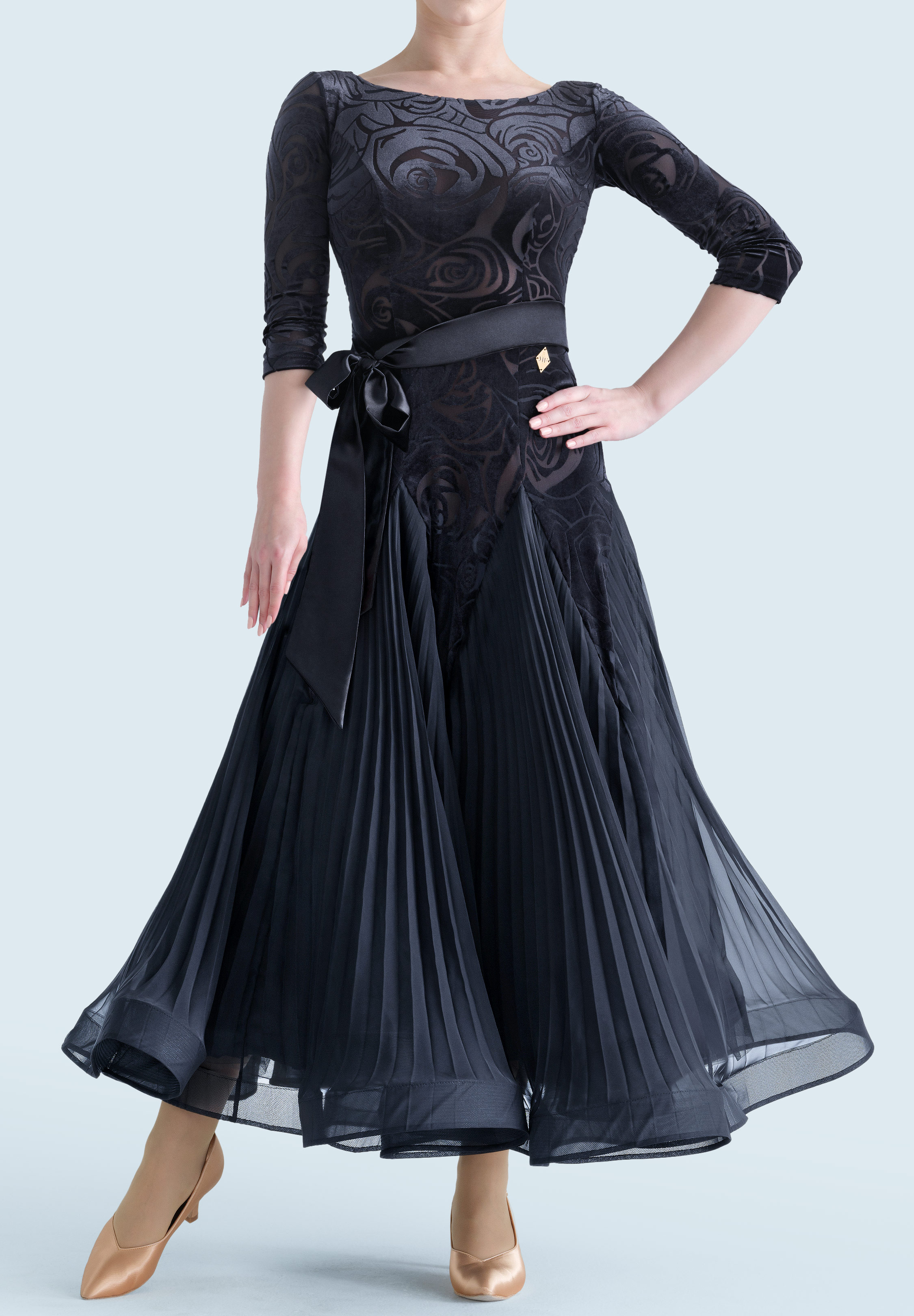 MF Dark Blossom Ballroom Dress M411-Black