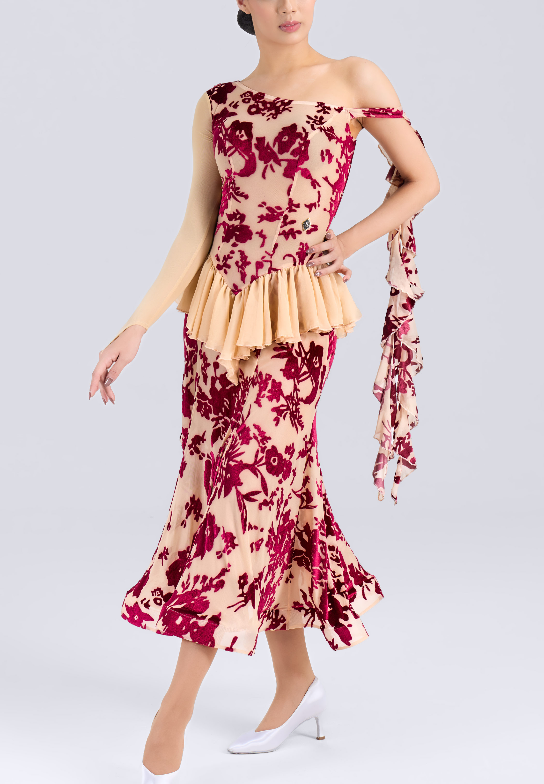 MF Blushing Bloom Smooth Dress M453-Flower Print