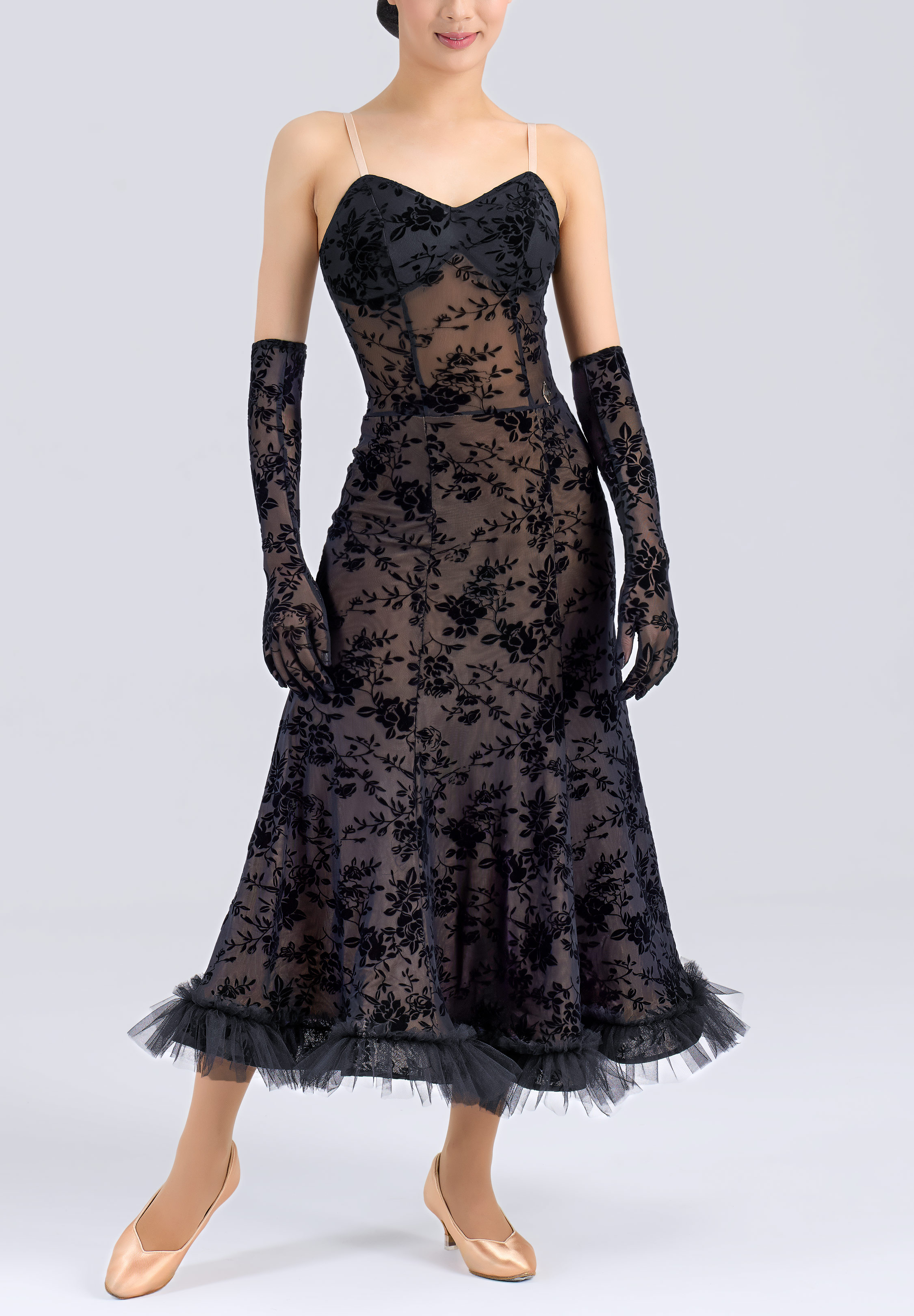 MF Noir Bouquet Ballroom Gown M454-Black