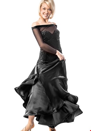 RS Atelier Ischia Velvet Ballroom Dance Dress-Black Velvet