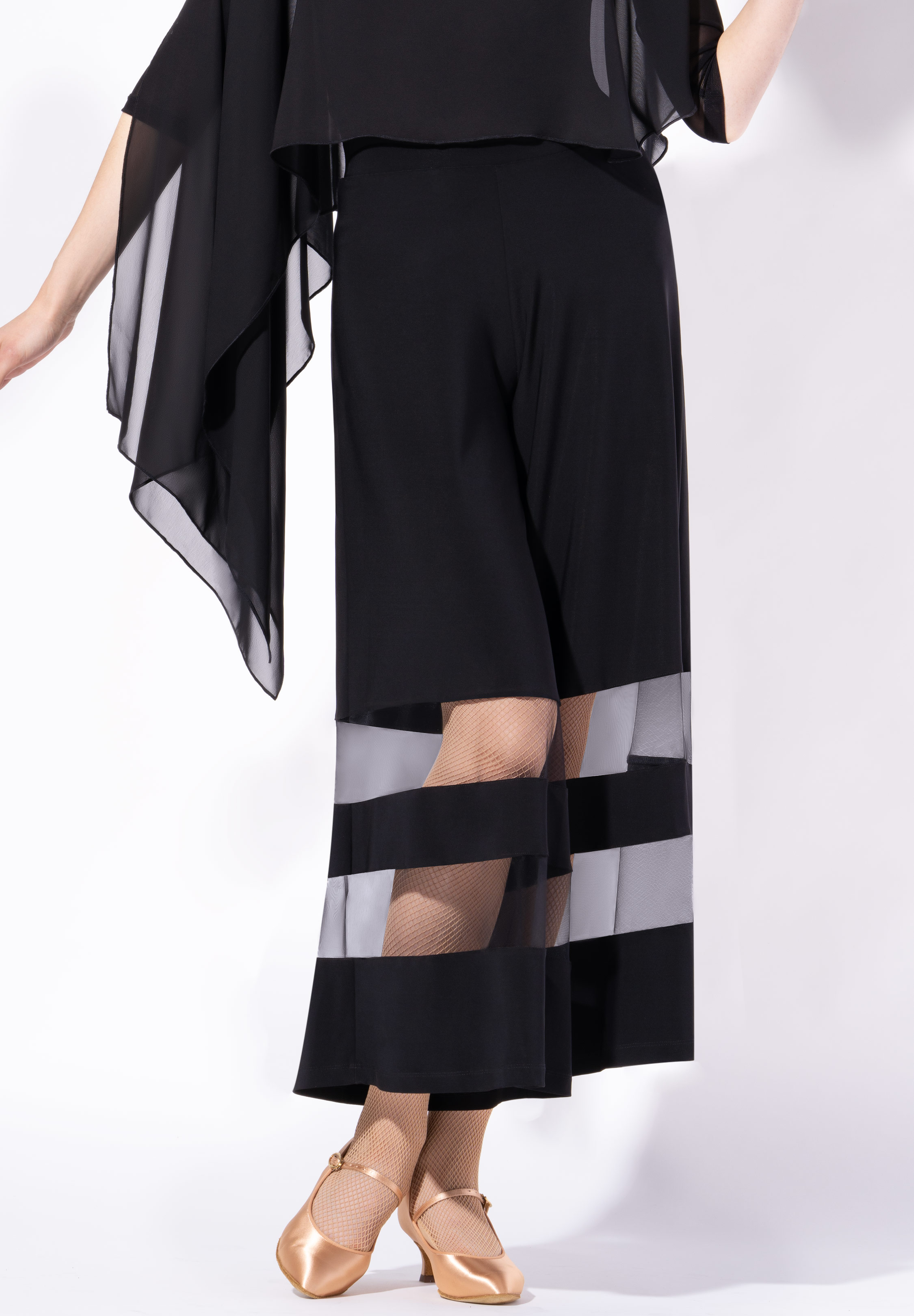 Armando Ladies Dance Palazzo Pants 00228-Black/Black Net