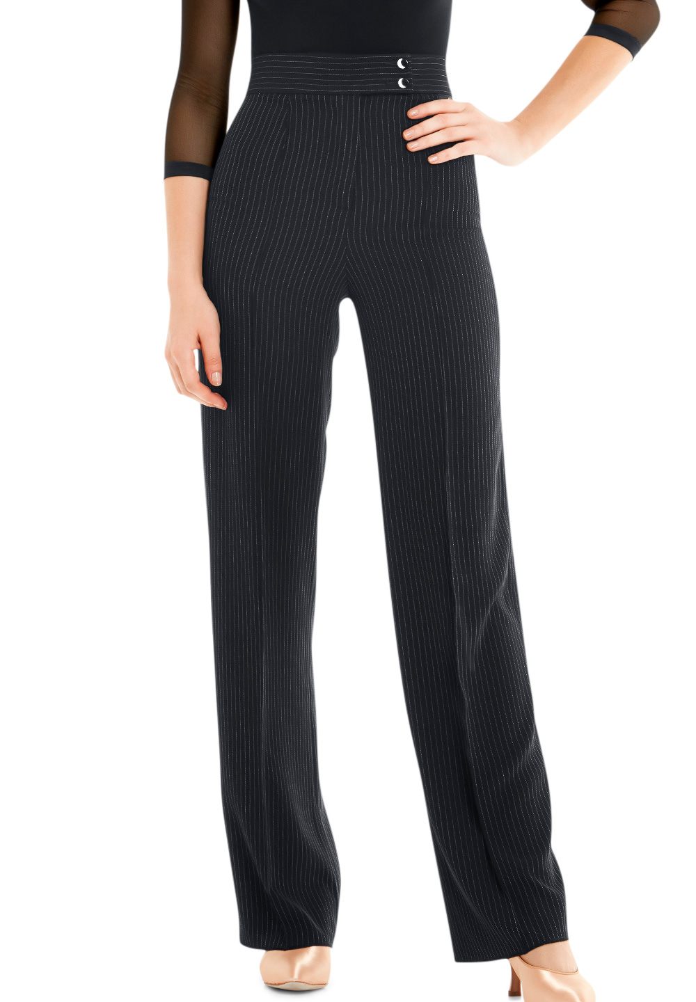 Armando Ladies Striped Dance Trousers 00051-Black/White Stripe