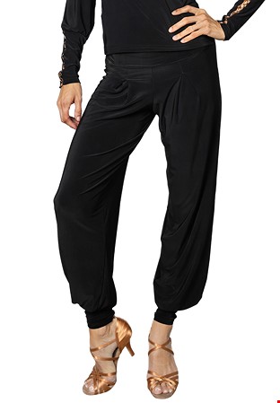 Dance America P2402 - Circle Embellished Harem Pants-Black