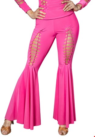 Dance America P2404 - Crochet Bell Bottom Pants-Pink