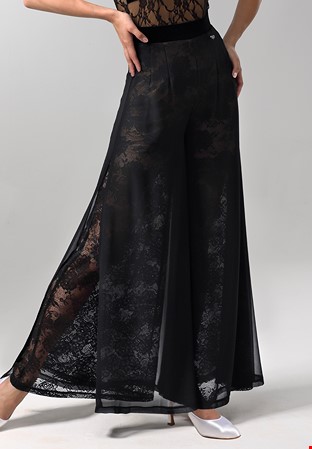 TID Wide Leg Lace Practice Trousers M391-Black