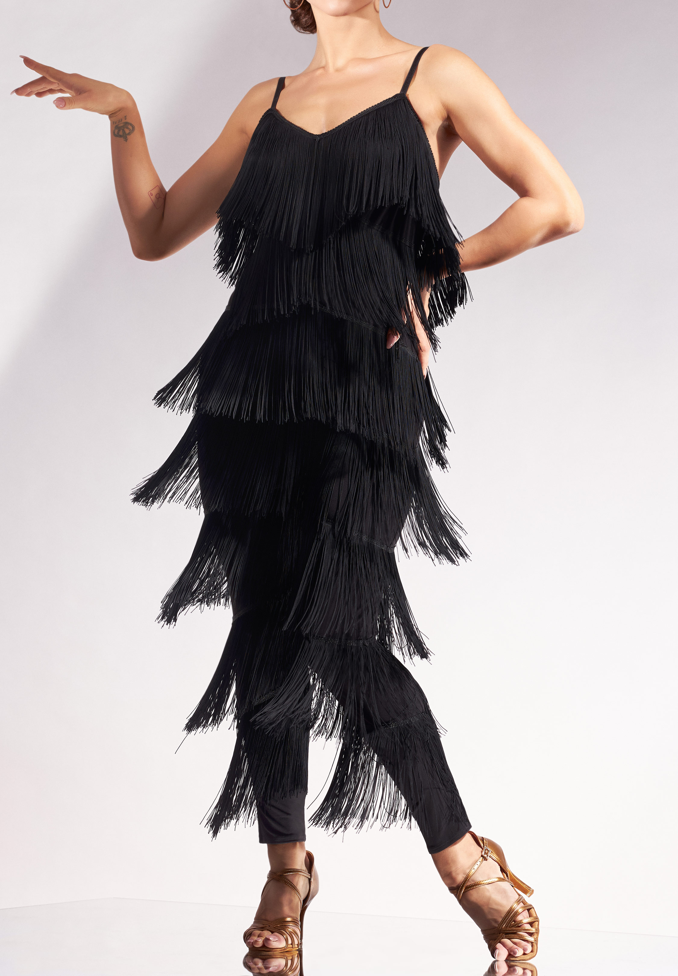 Fringe jumpsuit black on sale