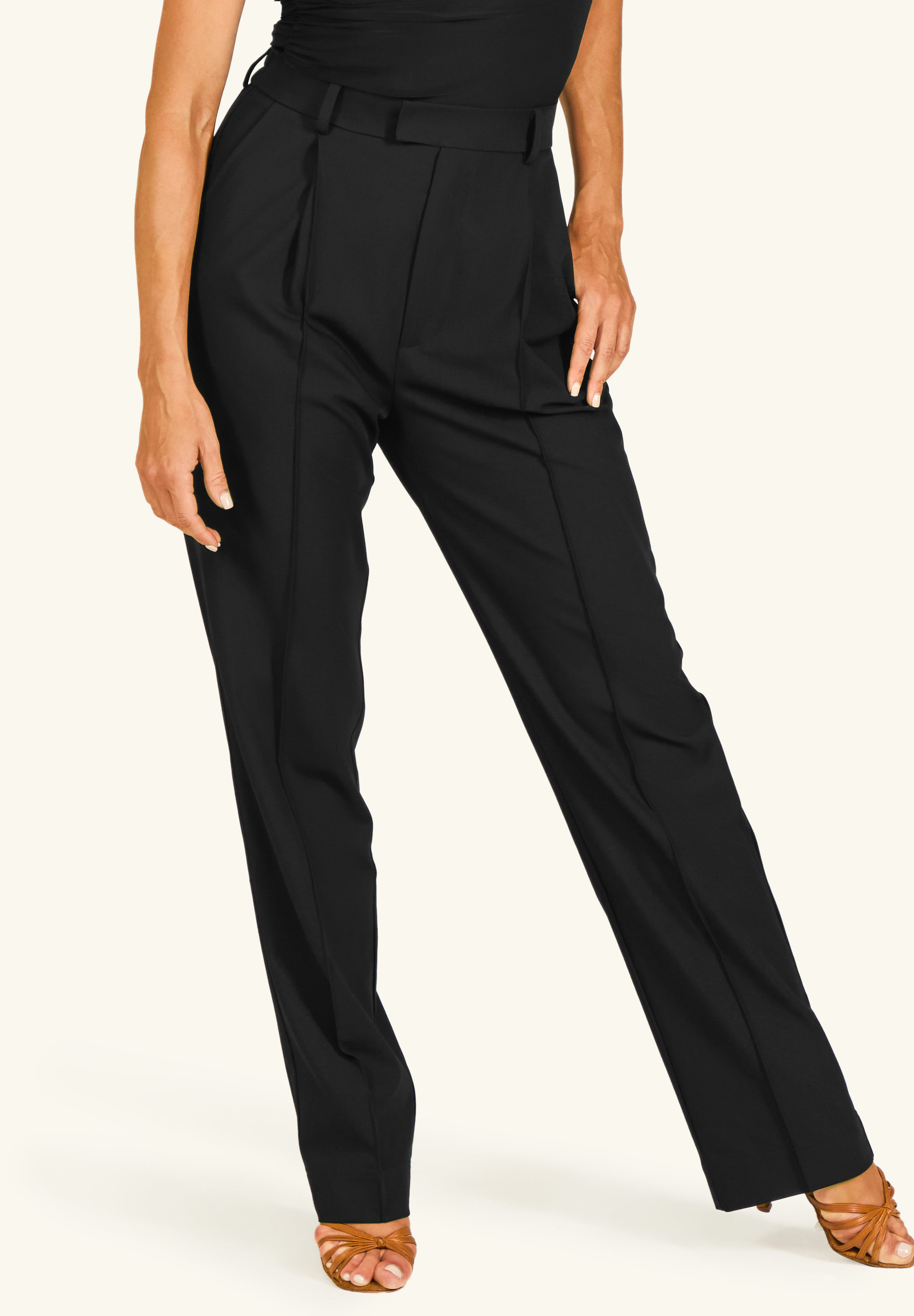 TDANCE Refined Straight Leg Pants TD-0025-Black