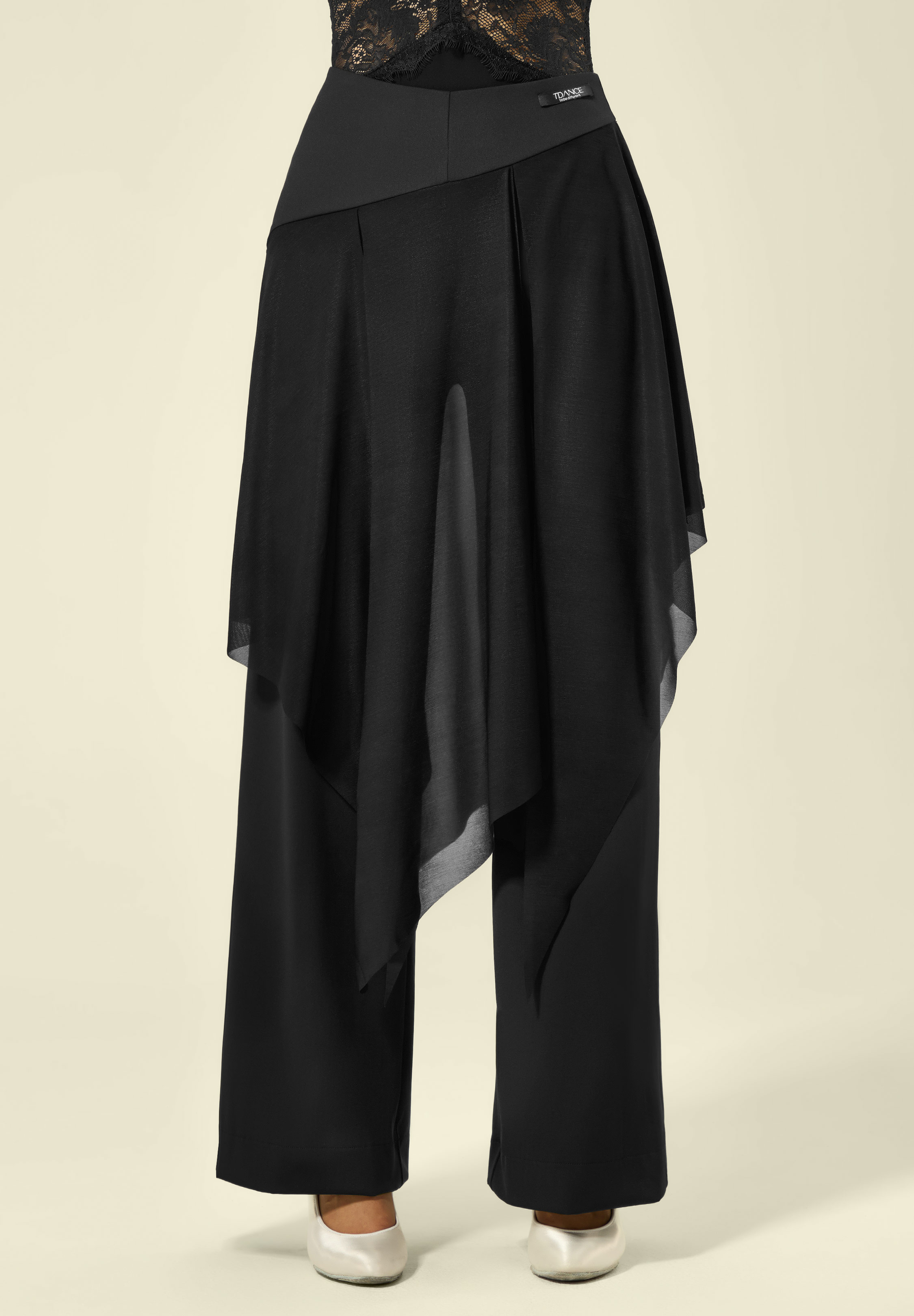 TDANCE Sheer Overlay Pants JM-0271-Black