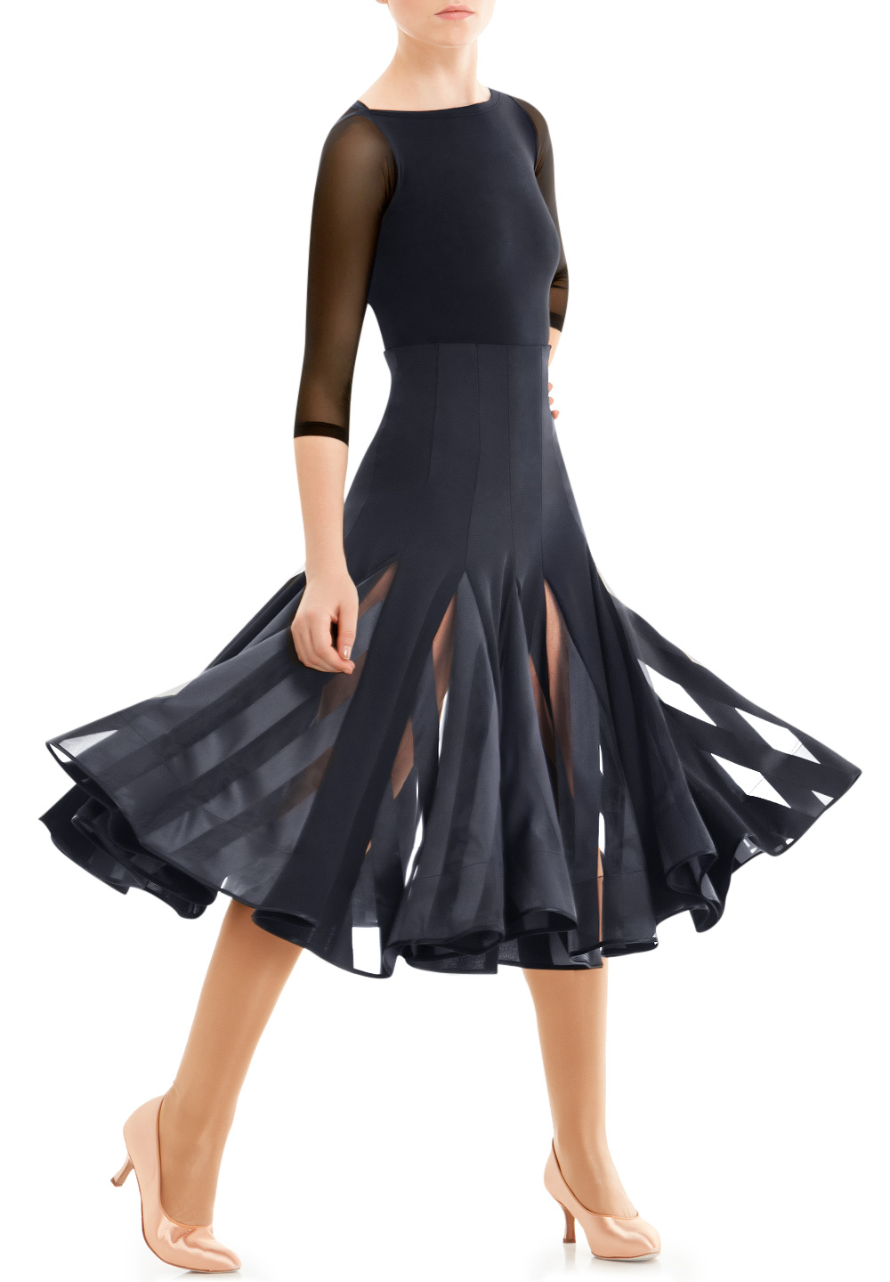 Armando 6 Panel Black Ballroom Skirt 00107 | Skirts