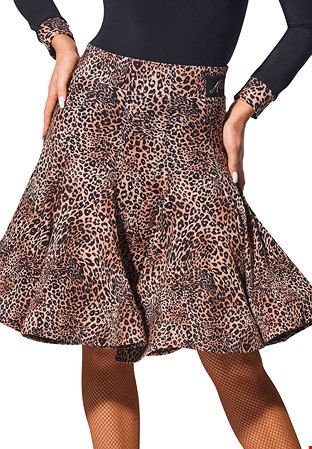 Armando Leopard Latin Dance Skirt 00181-Spotted