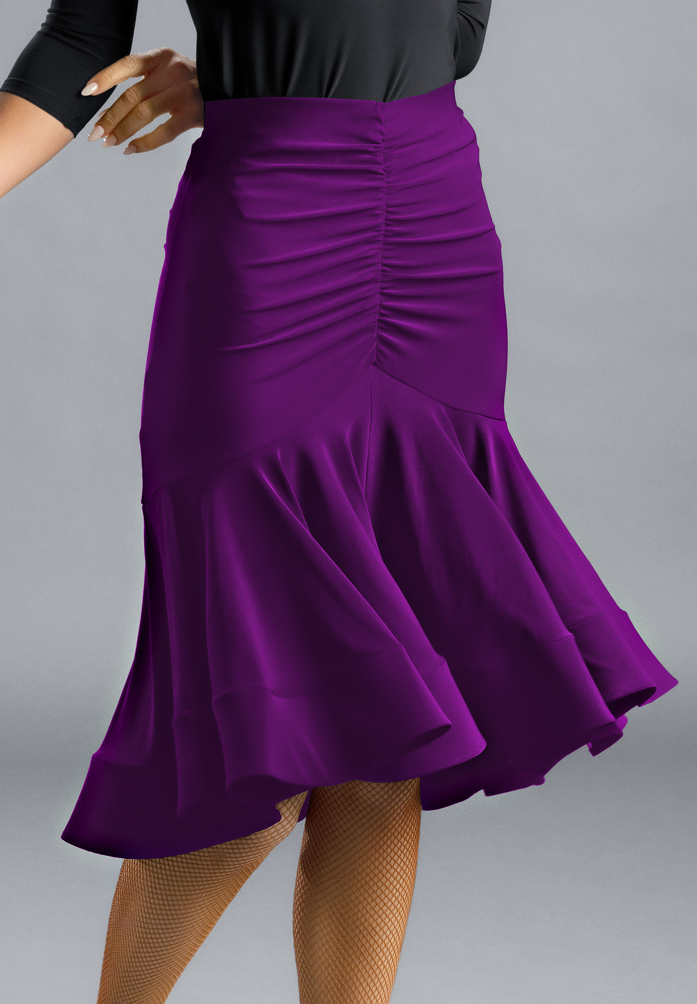 Chrisanne Clover Freya Ruched Flounce Skirt-Hot Magenta