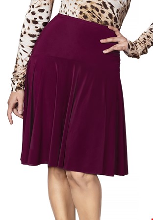 Dance America S2403 - Simple Short Skirt-Wine