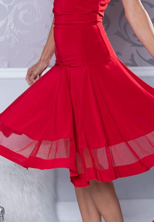 Dance America S2406 - Silhouette Skirt -Red