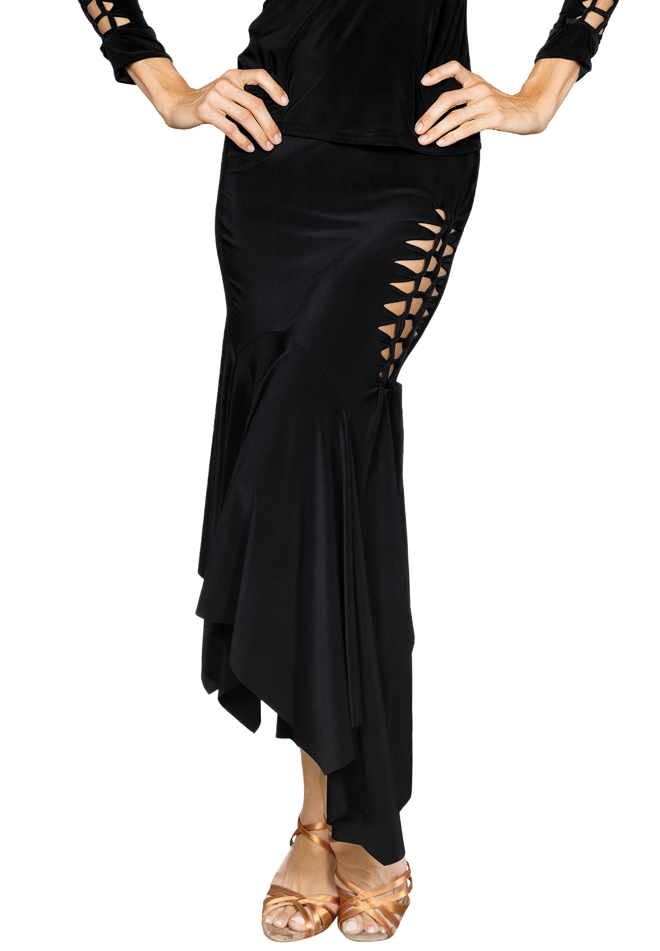 Dance America S2409 - Crochet Skirt-Black