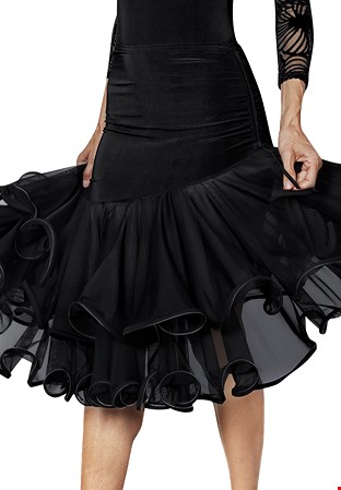 Dance America S2413 - Short Flamenco Skirt-Black