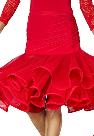 Dance America S2413 - Short Flamenco Skirt-Red