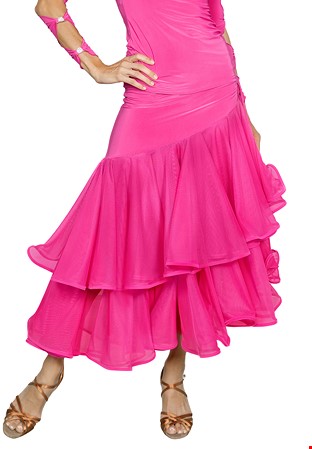 Dance America S2414 - Long Flamenco Skirt-Pink