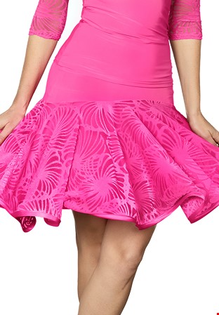 Dance America S2420 - Short Velvet Burnout Skirt-Pink