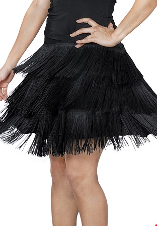 Dance America S2431 - Short Full Fringe Skirt-Black