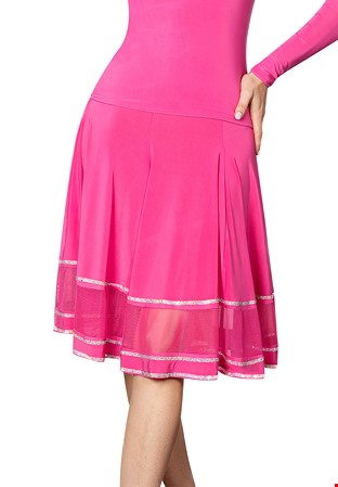 Dance America S2445 - Short Silhouette Skirt w/ Rhinestones-Pink