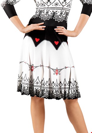 Dance Box Lace Border Flip Skirt P14120036-01 White/Black