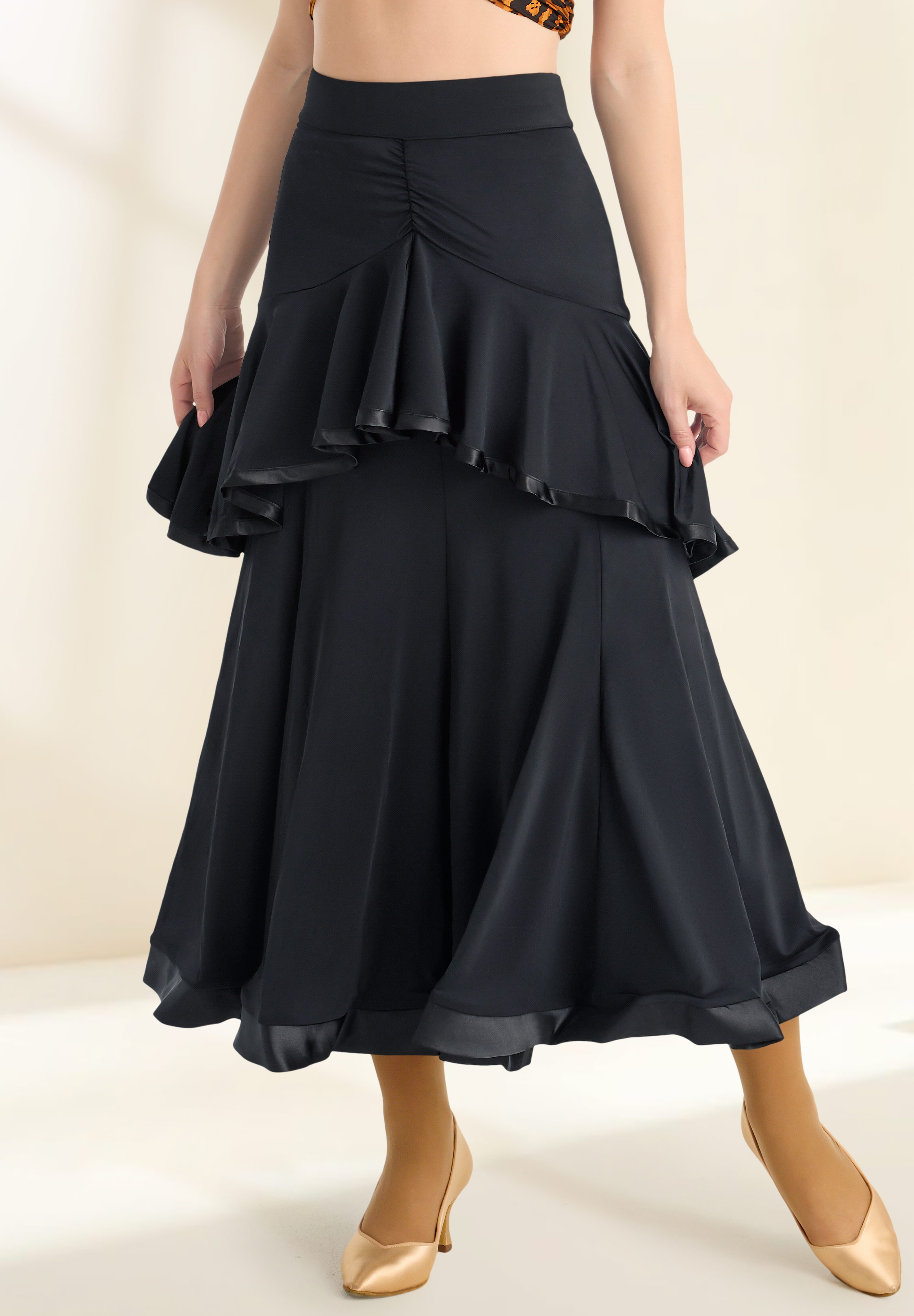 Gio Mio Savanna Womens Ballroom Skirt GM0155-Black