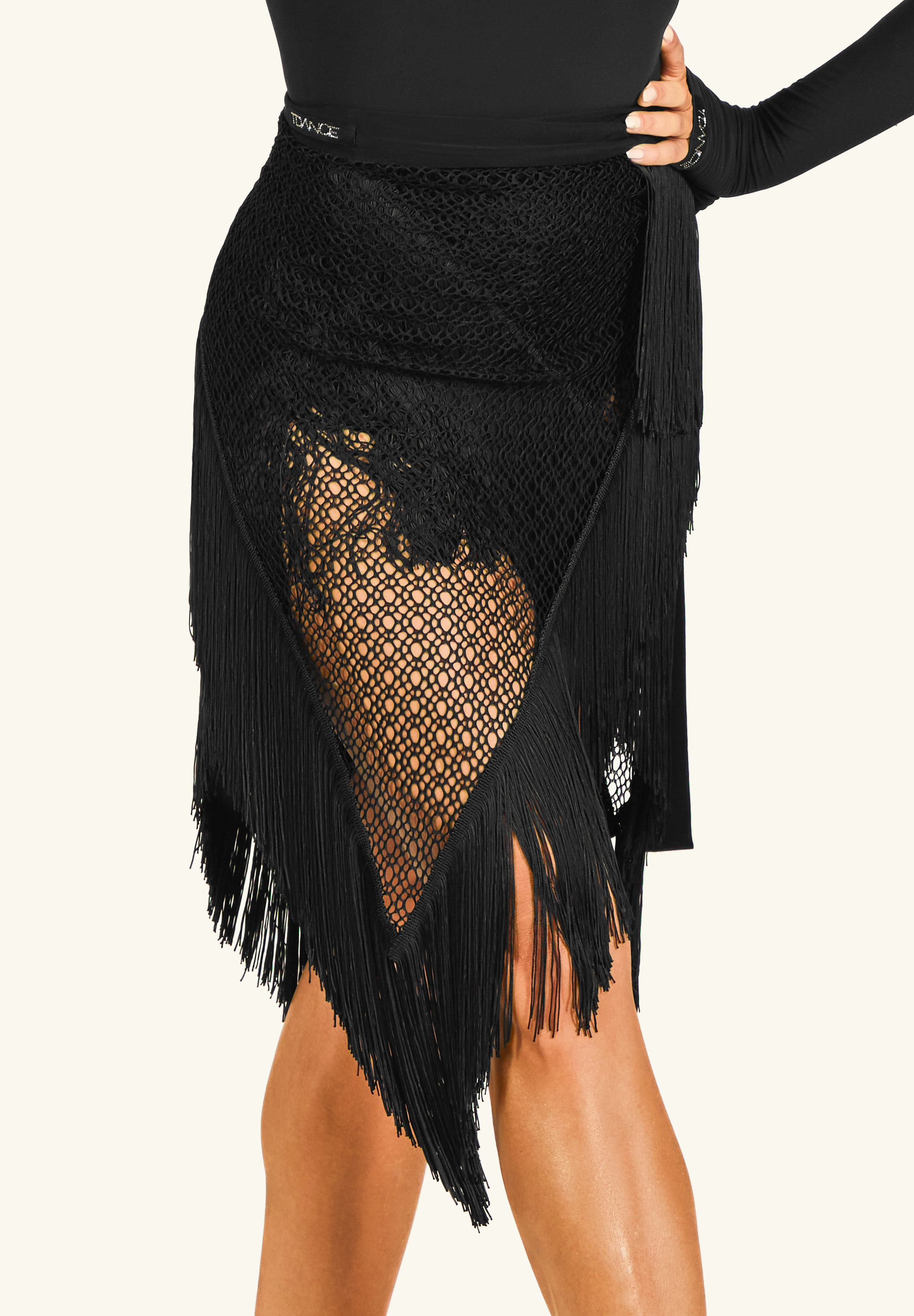 TDANCE Angular Hem Mesh Skirt GL-0221-Black