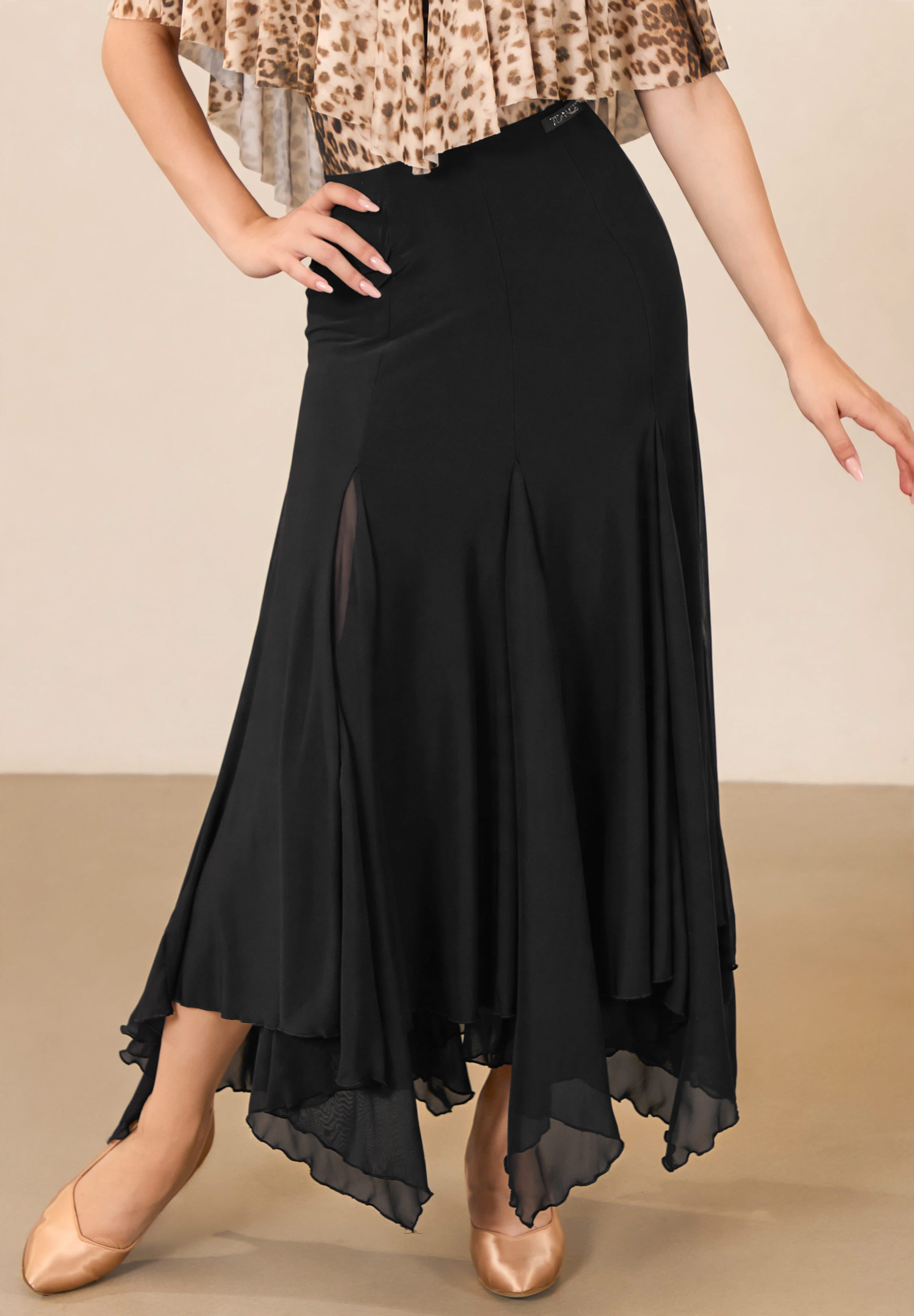 TDANCE Eclipse Flow Ballroom Skirt JM-0385-Black
