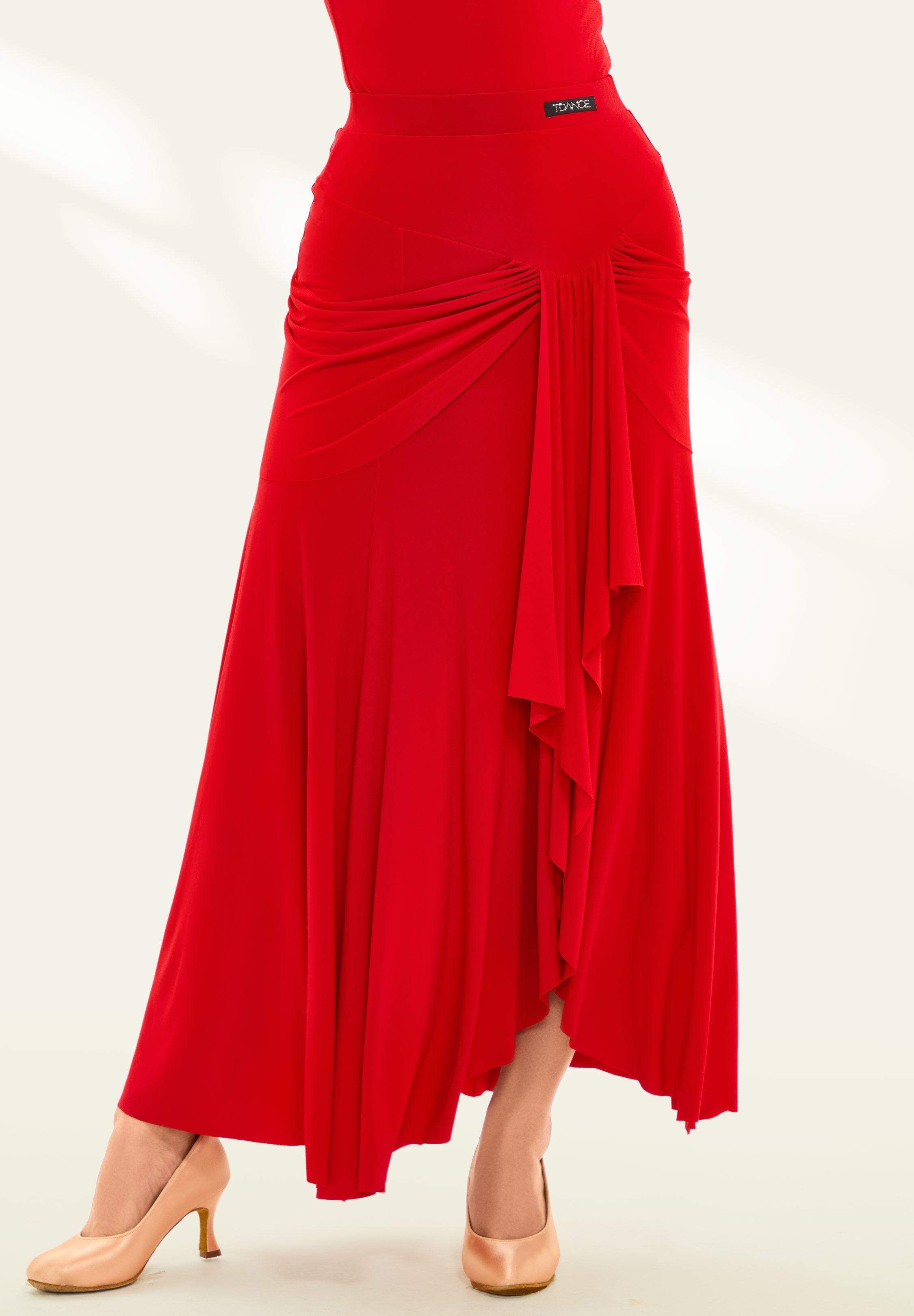 TDANCE Full Length Gathered Skirt JM-0108-Red