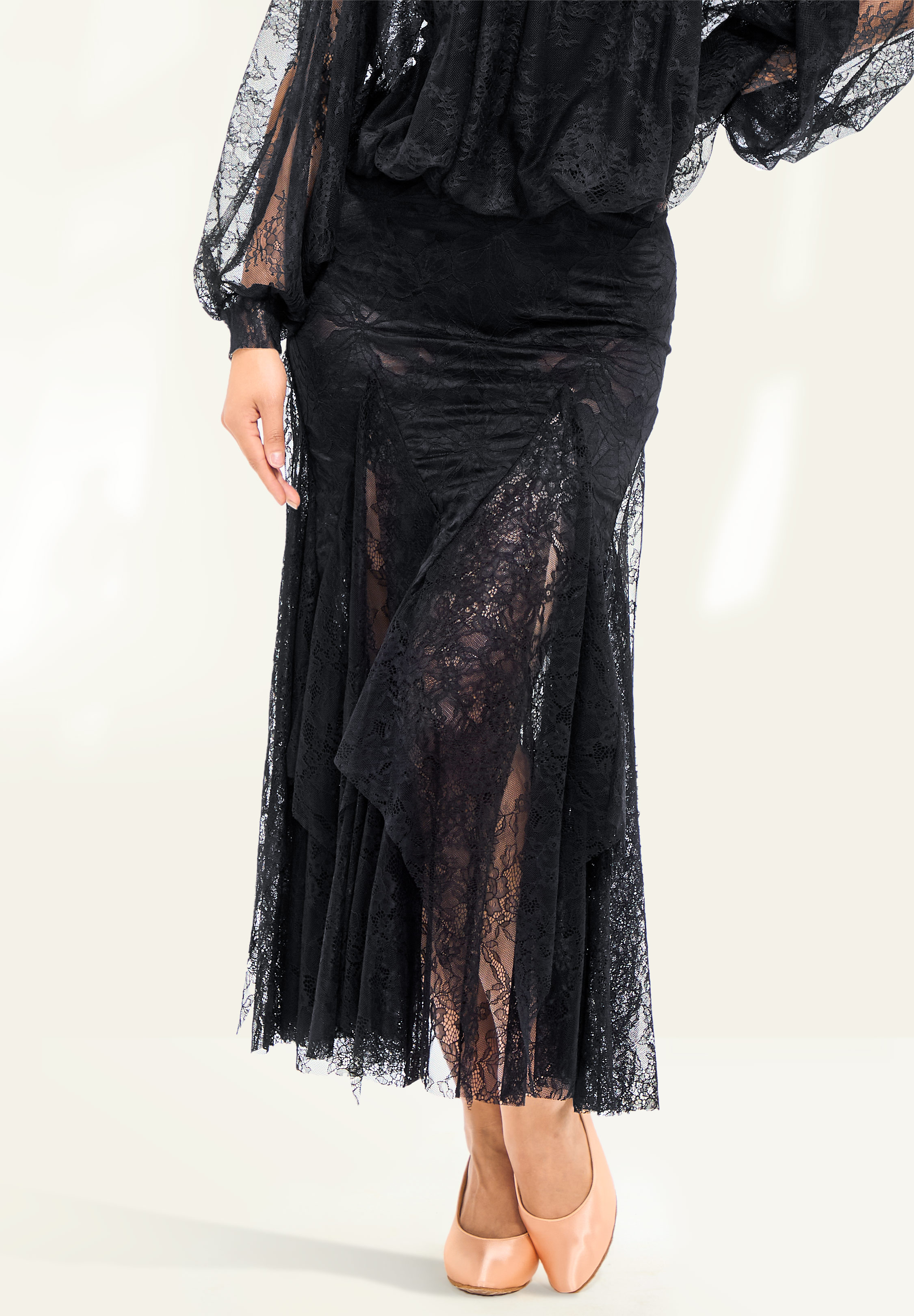 TDANCE Jagged Lace Layer Skirt JM-0098-Black Lace