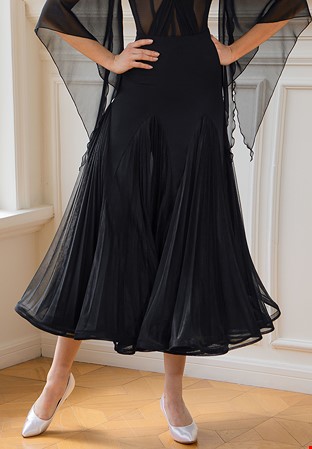 TID Full Flare Ballroom Skirt S003-Black