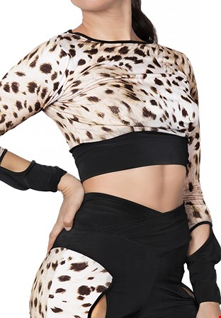 Dance America AT2401 - Active Wear Top-Black/Leopard