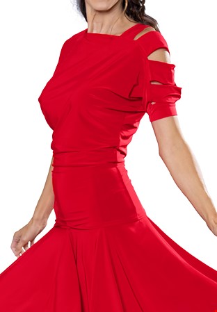 Dance America T2413 - Asymmetric Sack Top-Red