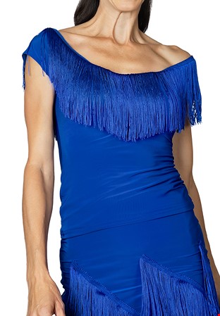 Dance America T2441 - Fresco Fringe Top-Blue