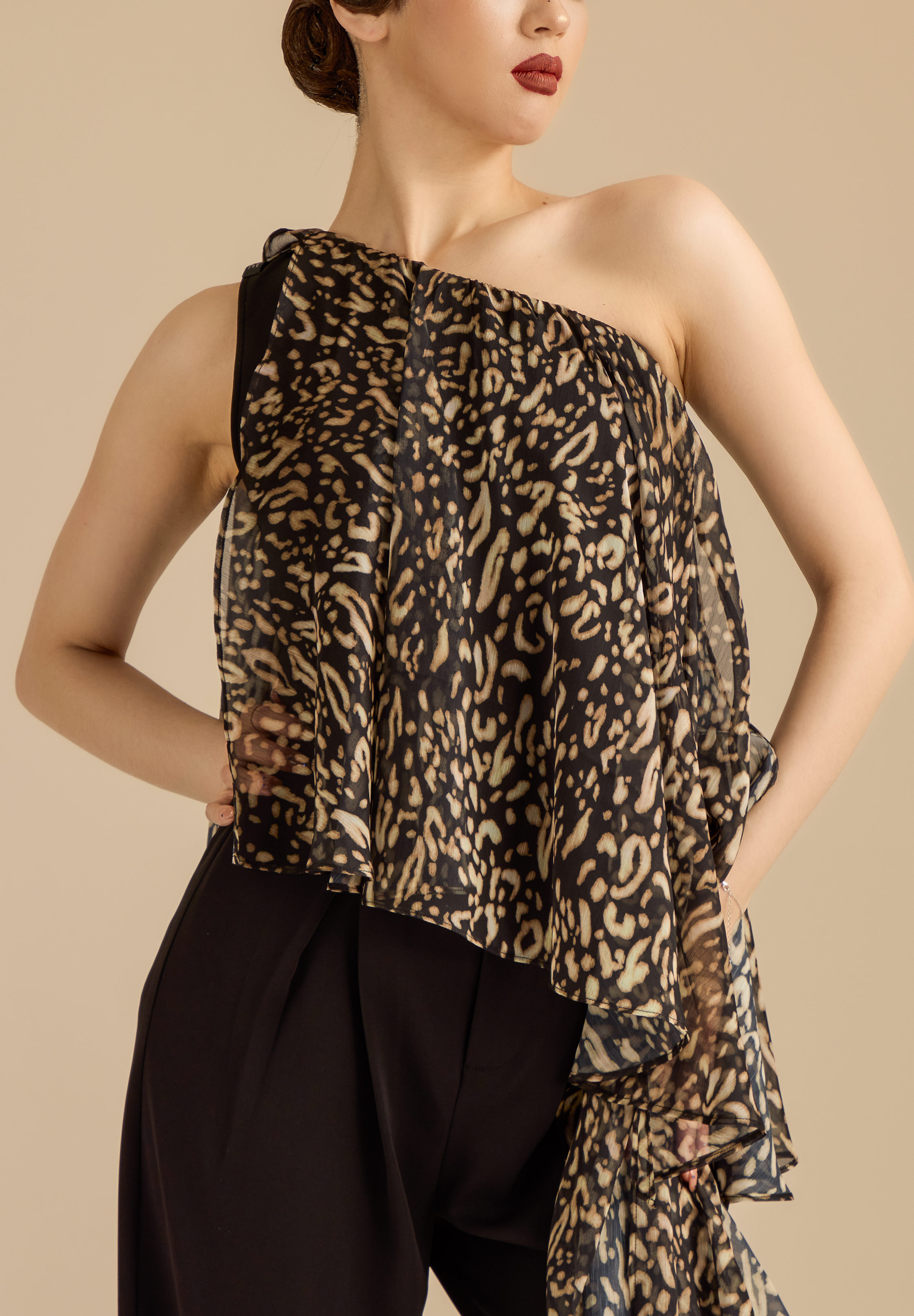 TDANCE Polka Casacade Ballroom Body JM-0311-Animal Print