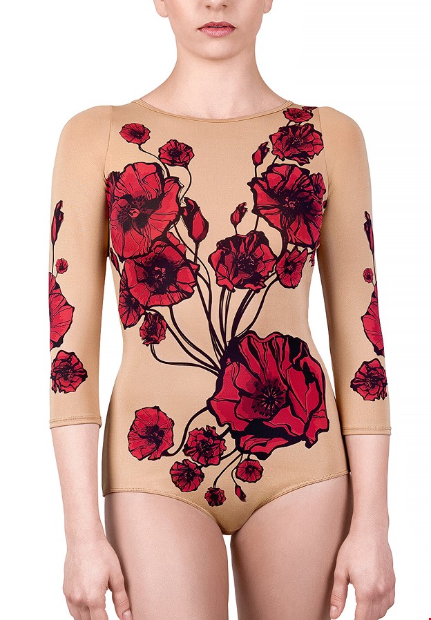 Nude Abstract Print Long Sleeved Mesh Bodysuit – Rosas Negras Boutique